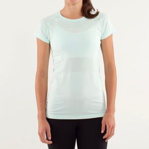 EUC Lululemon Mint/Gray Swiftly Tech Short Sleeve